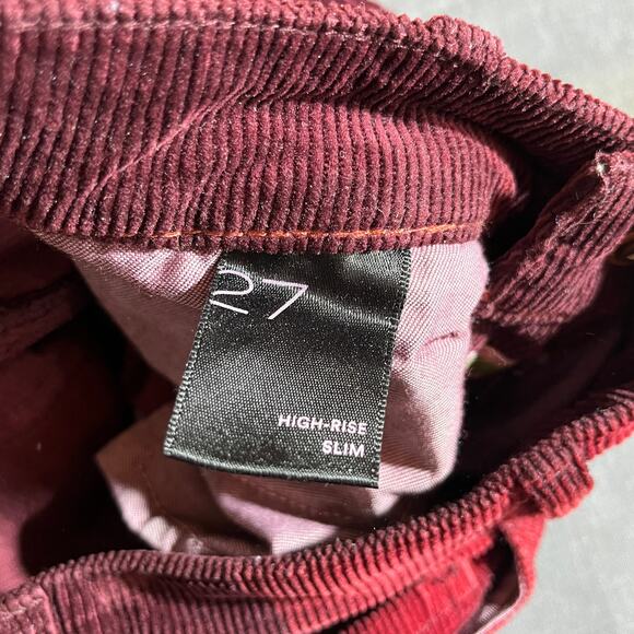 Anthropologie Pilcro Pants Womens 27 Red Two-Tone‎ Corduroy High Rise Slim - Picture 7 of 12